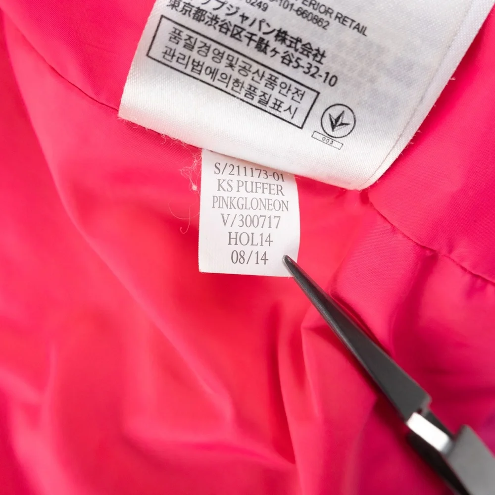KATE SPADE X Gap Kids girl's neon hot pink puffer jacket size XXL